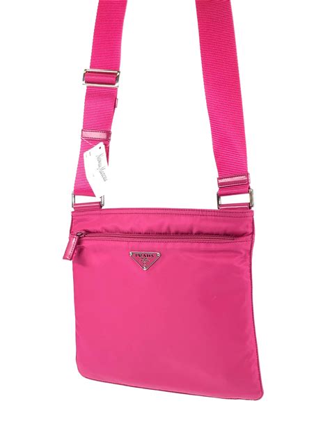 prada tessuto nylon bag pink|Prada nylon baguette bag.